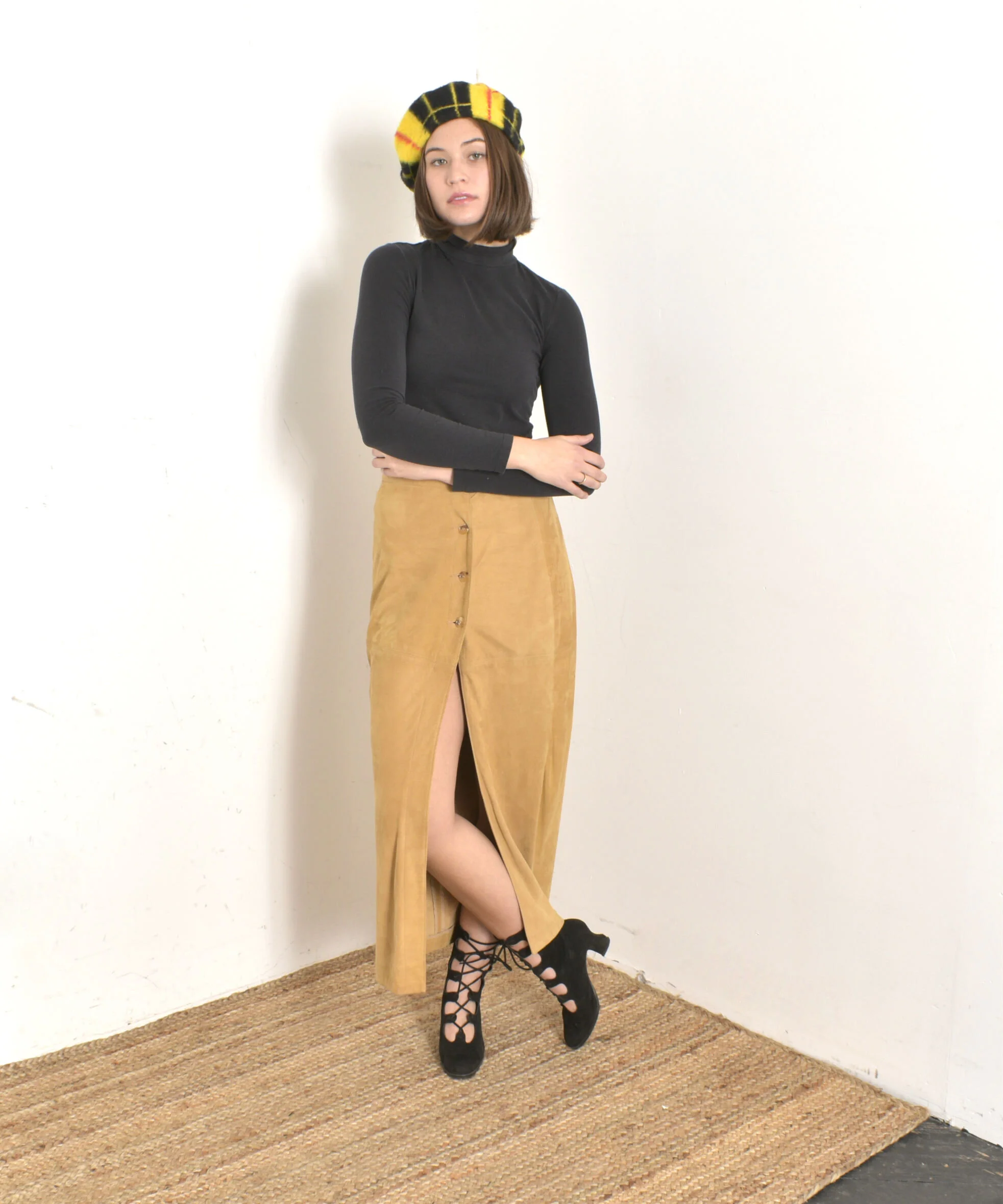 90s Ralph Lauren Suede Skirt-small — La Poubelle Vintage